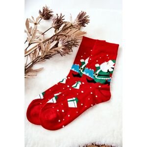 Men's Santa Socks with Sack Red