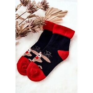 Christmas Socks Reindeer Grey and red