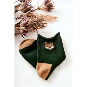 Children's Pressless Socks Fox Green