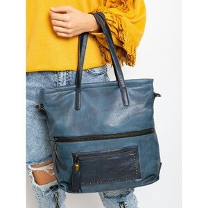 Dark blue eco leather handbag