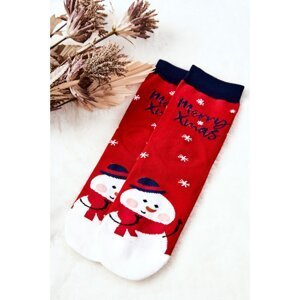 Christmas Socks Snowman Red