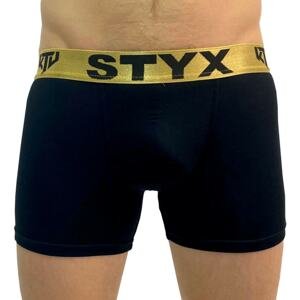 Men's boxers Styx / KTV long sports rubber black - gold rubber (UTZ960)