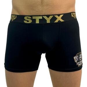 Men's boxers Styx / KTV long sports rubber black - black rubber (UTCL960)