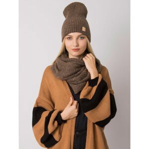 Brown winter set, hat and scarf RUE PARIS