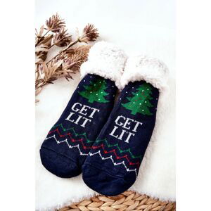 Christmas Long Socks Christmas Tree Navy Blue