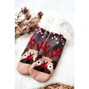 Long Socks Christmas Pattern Dog Grey