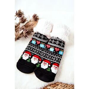 Christmas Long Socks Santa Black