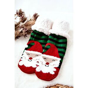 Christmas Long Socks Santa Claus Black and Green