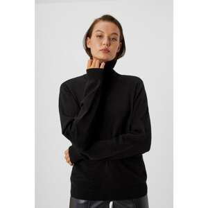 Plain turtleneck sweater - black