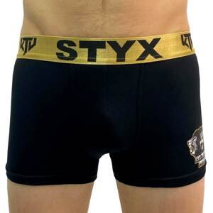 Men's boxers Styx / KTV sports rubber black - gold rubber (GTZL960)
