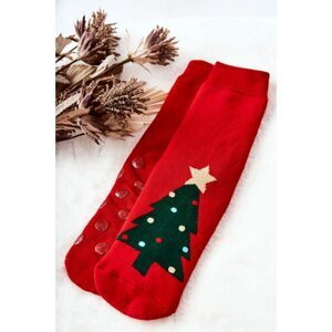 Socks Anti-Slip Christmas tree Red