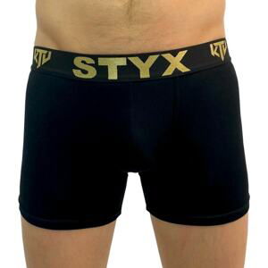 Men's boxers Styx / KTV long sports rubber black - black rubber (UTC960)