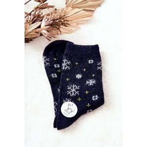 Christmas Socks Snowflakes Navy Blue