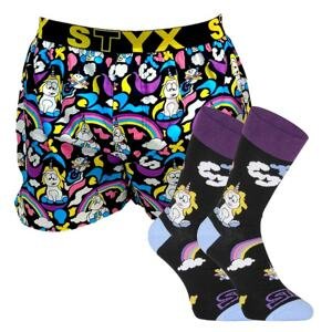 Men's shorts art sports rubber and socks Styx Unicorn (BH1158)