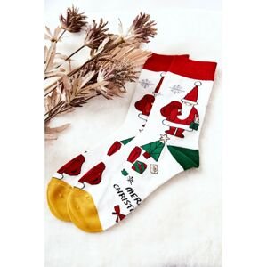 Men's Santa Claus Socks with Gift White
