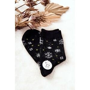 Christmas Socks Snowflakes Black