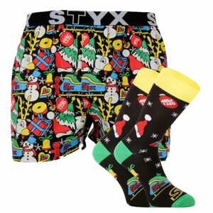 Men's shorts art sports rubber and socks Styx Christmas (BH1258)
