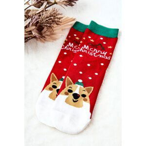 Christmas Socks Bear Red