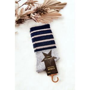 Women's Socks With Fur COSAS Grey and navy blue