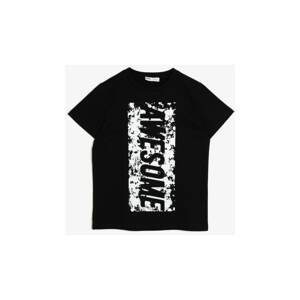 Koton Boy's Black Printed T-Shirt