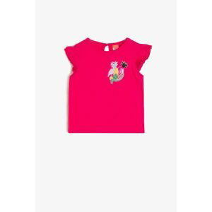 Koton Pink Baby Girl Sequin Detailed T-Shirt