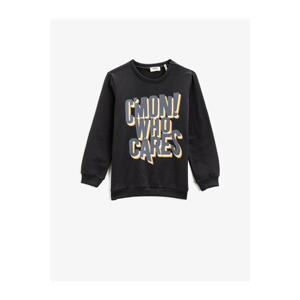 Koton Slogan Printed Long Sleeve Sweatshirt