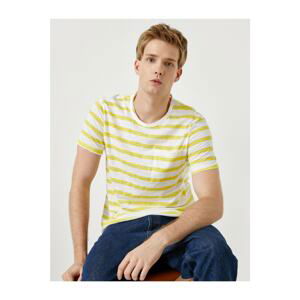 Koton Men's Yellow Striped T-Shirt