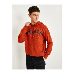 Koton Slogan Hooded Sweater