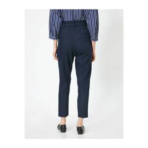 Koton Women's Navy Blue Arzu Sabancı for Cotton Trousers