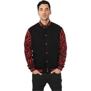 2-tone Zebra College Jacket red/blk