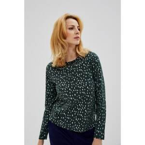 Cotton blouse with a print - green