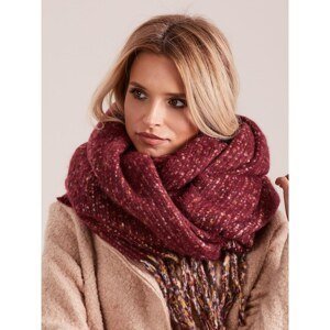 Women's scarf with fringes burgundy