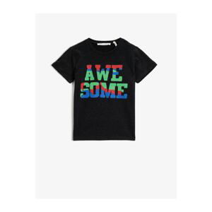 Koton Boy's Anthracite Printed T-Shirt