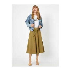 Koton Sash Detailed A Line Cotton Midi Skirt
