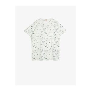 Koton Boy Ecru Printed T-Shirt