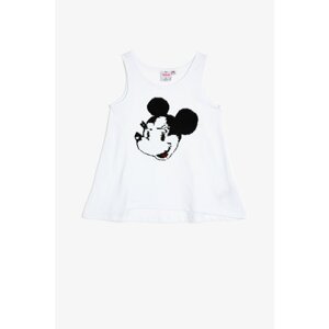 Koton Girl White Minnie By Cotton Singlet