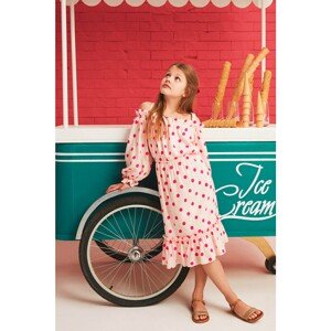 Koton Pink Girl's Polka Dot Dress