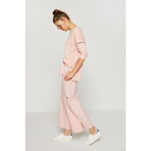 Koton Women's Pink High Waist Pocket Detailed Button Detailed Wide Leg Trousers