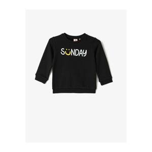 Koton Sunday Printed Sweatshirt Crew Neck