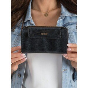Women's black lacquered wallet