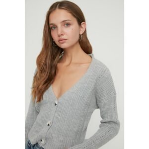 Trendyol Gray Knitted Detailed Knitwear Cardigan