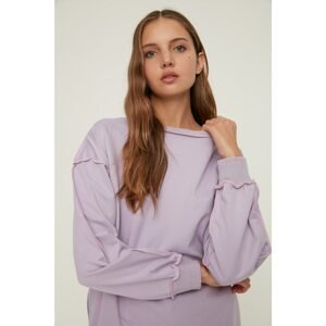 Trendyol Lilac Bedstead Stitched Basic Knitted Raised Sweatshirt