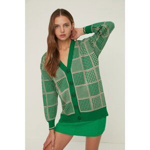 Trendyol Green Jacquard Knitwear Cardigan