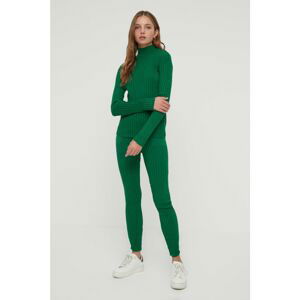 Trendyol Emerald Green Roving Knitted Detailed Knitwear Bottom-Top Set