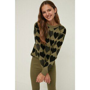 Trendyol Mint Heart Jacquard Knitwear Bottom-Top Set