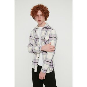 Trendyol Lilac Men Regular Fit Double Pocket Covered Shirt