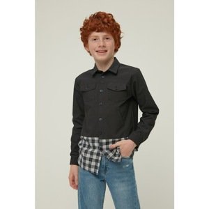 Trendyol Anthracite Plaid Detailed Boy Knitted Shirt