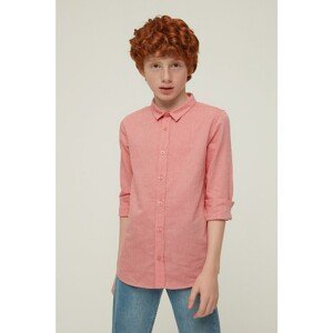 Trendyol Coral Basic Boy's Woven Shirt