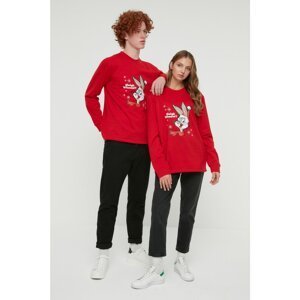 Trendyol Red Unisex Knitted Sweatshirt