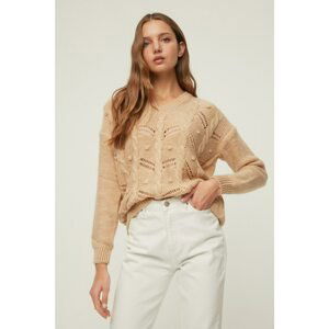 Trendyol Yellow Openwork Knitwear Sweater